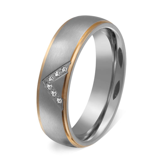 Majesto Damen Edelstahl Ring mit Steine, Verlobungsring, inkl. Gravur, silber gold | Edelstahlring | damen, edelstahl, edelstahlring, gold, ring, silber, zirkonia | schmuckmitgravur.de