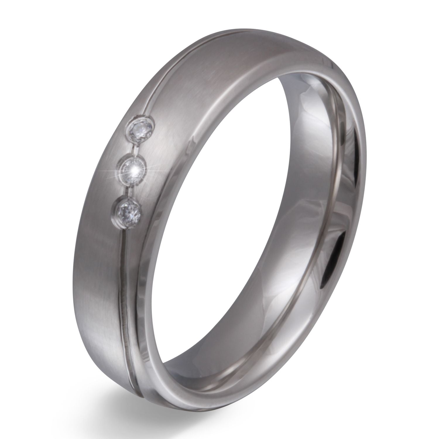 Masone Damen, Ring mit Gravur, Edelstahlring in Silber | Edelstahlring | damen, edelstahl, edelstahlring, ring, silber, zirkonia | schmuckmitgravur.de