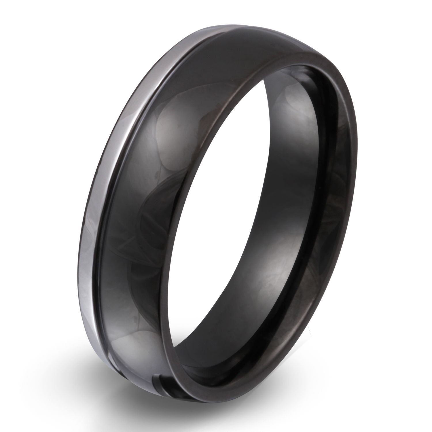 Mila Ring mit Gravur, Edelstahlring in Schwarz-Silber | Edelstahlring | damen, edelstahl, edelstahlring, herren, ring, schwarz, silber, unisex | schmuckmitgravur.de