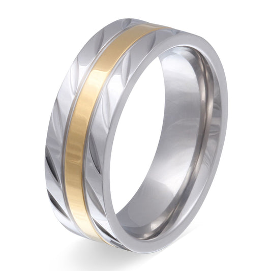 Monar Ring mit Gravur, Edelstahlring in Silber-Gold | Edelstahlring | damen, edelstahl, edelstahlring, gold, herren, ring, silber, unisex | schmuckmitgravur.de