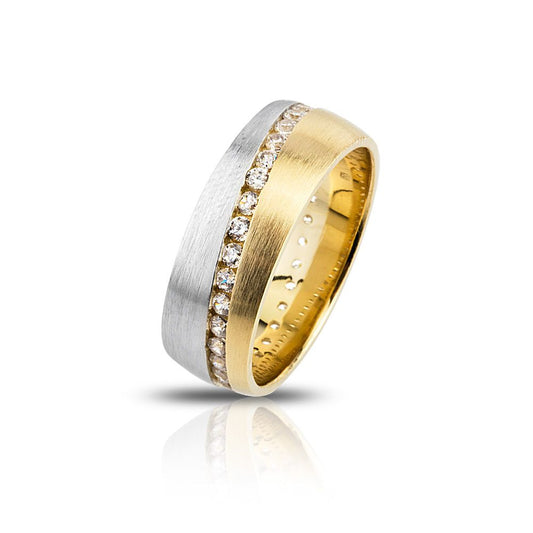 Mora 925 Sterling Silber Damen Ring mit Steine , Bi Color inkl. Gravur, silber gold | Silberring | 925, damen, ring, silber, silberring, Sterling, zirkonia | schmuckmitgravur.de