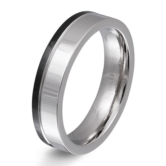 Neptun Edelstahl Ring mit Gravur,  Verlobungsring,  silber schwarz | Edelstahlring | damen, edelstahl, edelstahlring, herren, ring, schwarz, silber, unisex | schmuckmitgravur.de