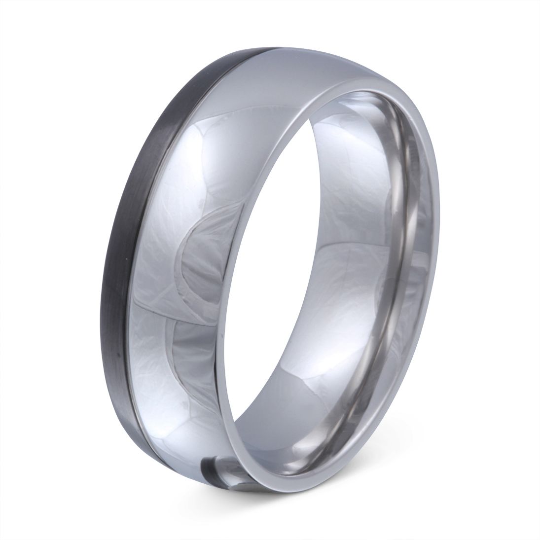 Nexonia Edelstahl Ring , Verlobungsring, inkl. Gravur, silber schwarz | Edelstahlring | damen, edelstahl, edelstahlring, herren, ring, schwarz, silber, unisex | schmuckmitgravur.de