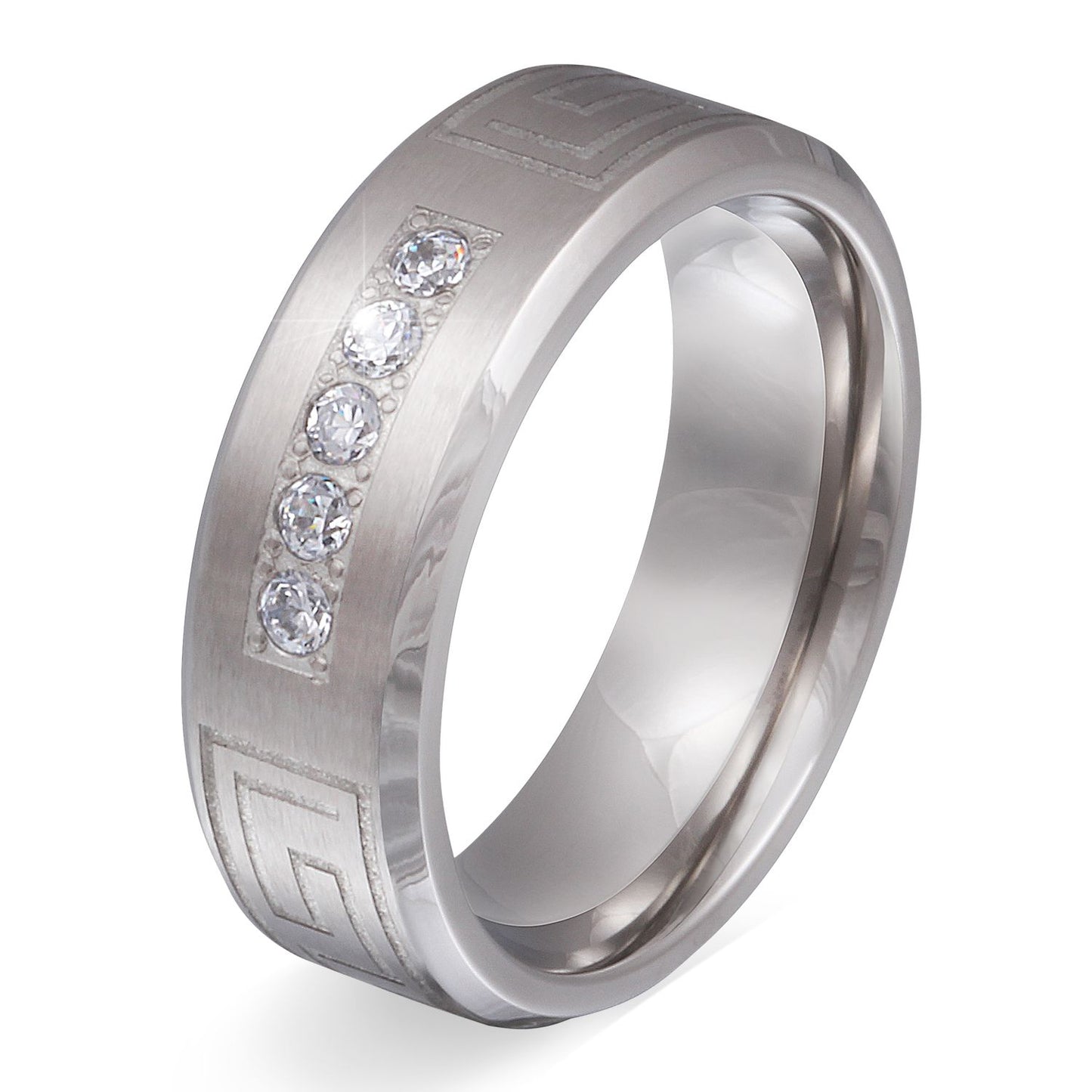 Rone Damen Ring mit Gravur, Edelstahlring in Silber | Edelstahlring | damen, edelstahl, edelstahlring, ring, silber, zirkonia | schmuckmitgravur.de