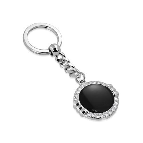 Maqo Schlüsselanhänger, Edelstahl in Silber-Schwarz