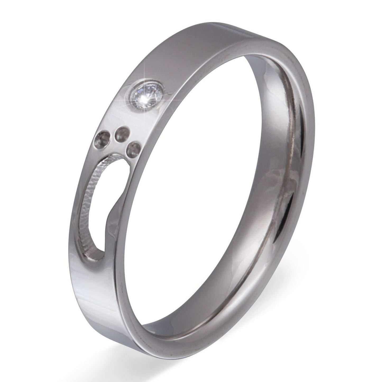 SilFeet Damen, Ring mit Gravur, Edelstahlring in Silber | Edelstahlring | damen, edelstahl, edelstahlring, ring, silber, zirkonia | schmuckmitgravur.de