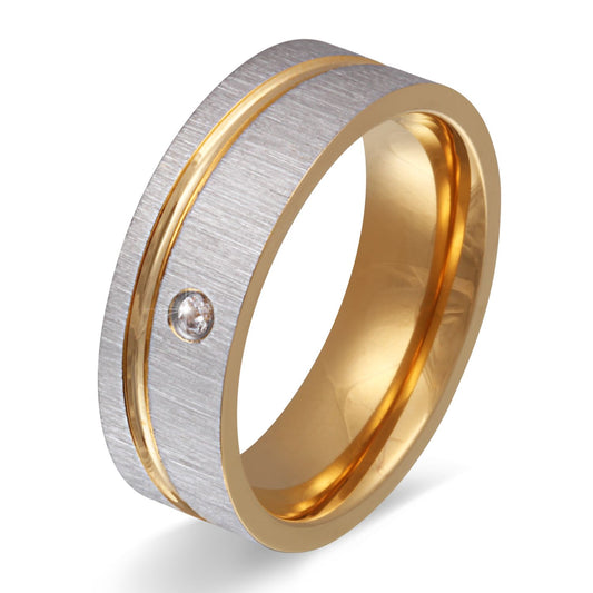 Stature Damen, Ring mit Gravur, Edelstahlring in Silber-Gold | Edelstahlring | damen, edelstahl, edelstahlring, gold, ring, silber, zirkonia | schmuckmitgravur.de