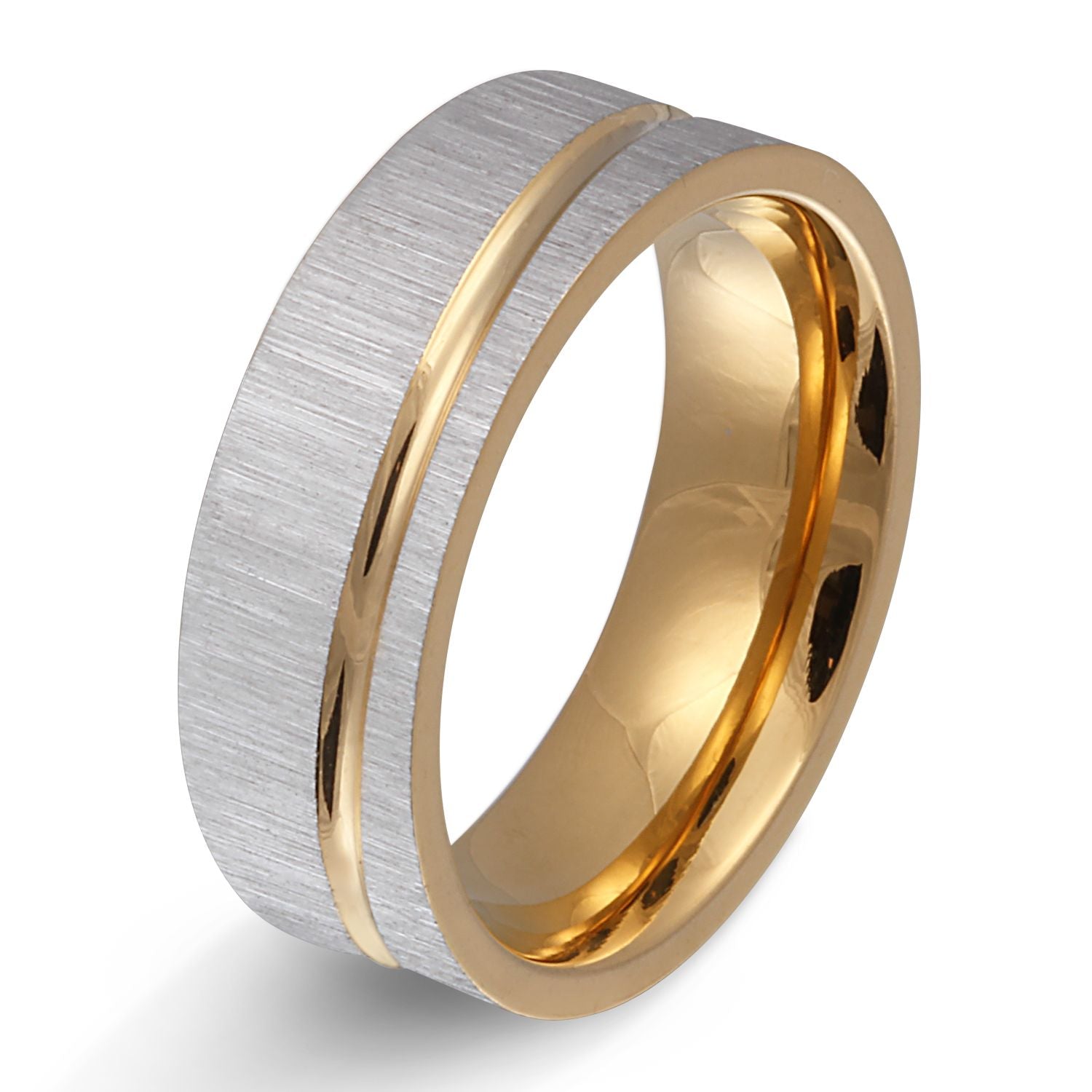 Stature Ring mit Gravur, Edelstahlring in Silber-Gold | Edelstahlring | damen, edelstahl, edelstahlring, gold, herren, ring, silber, unisex | schmuckmitgravur.de