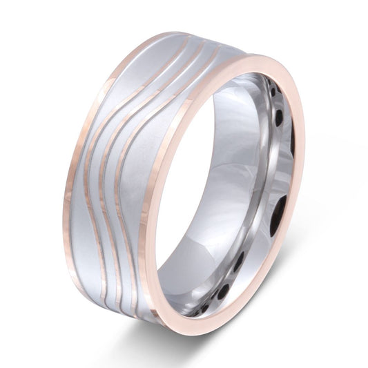 Sweet Moment Edelstahl Ring , Verlobungsring, inkl. Gravur, silber roségold | Edelstahlring | damen, edelstahl, edelstahlring, gold, herren, ring, rosegold, rosé, silber, unisex | schmuckmitgravur.de